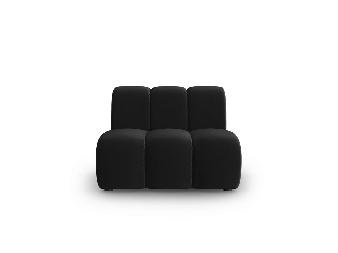 Modul canapea 1 loc fara cotiere, Lupine, Micadoni Home, BL, 90x87x70 cm, catifea, negru - imagine 6